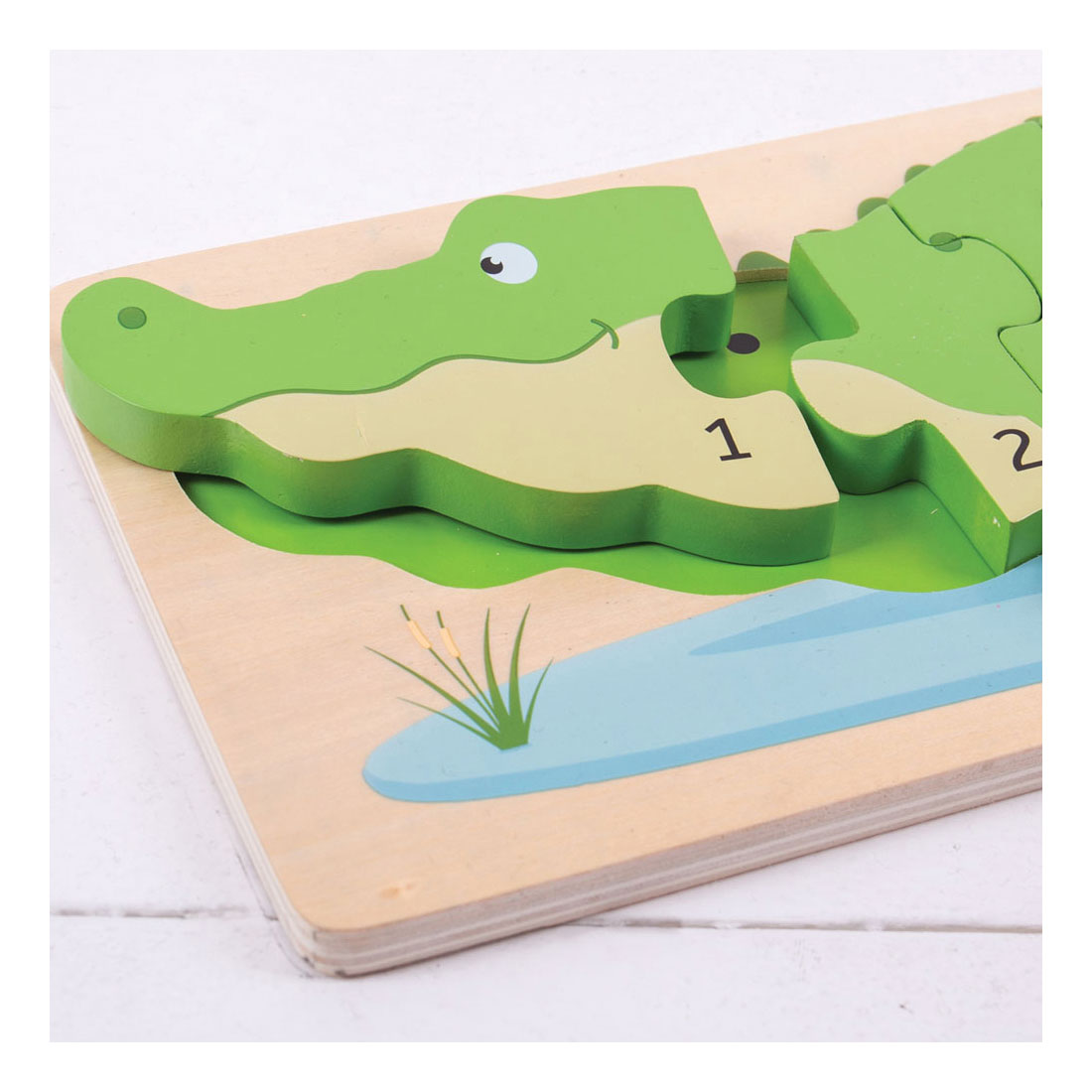 Bigjigs jouet puzzle en bois 3d crocodile - bigjigs