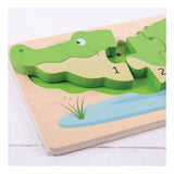 Bigjigs jouet puzzle en bois 3d crocodile - bigjigs