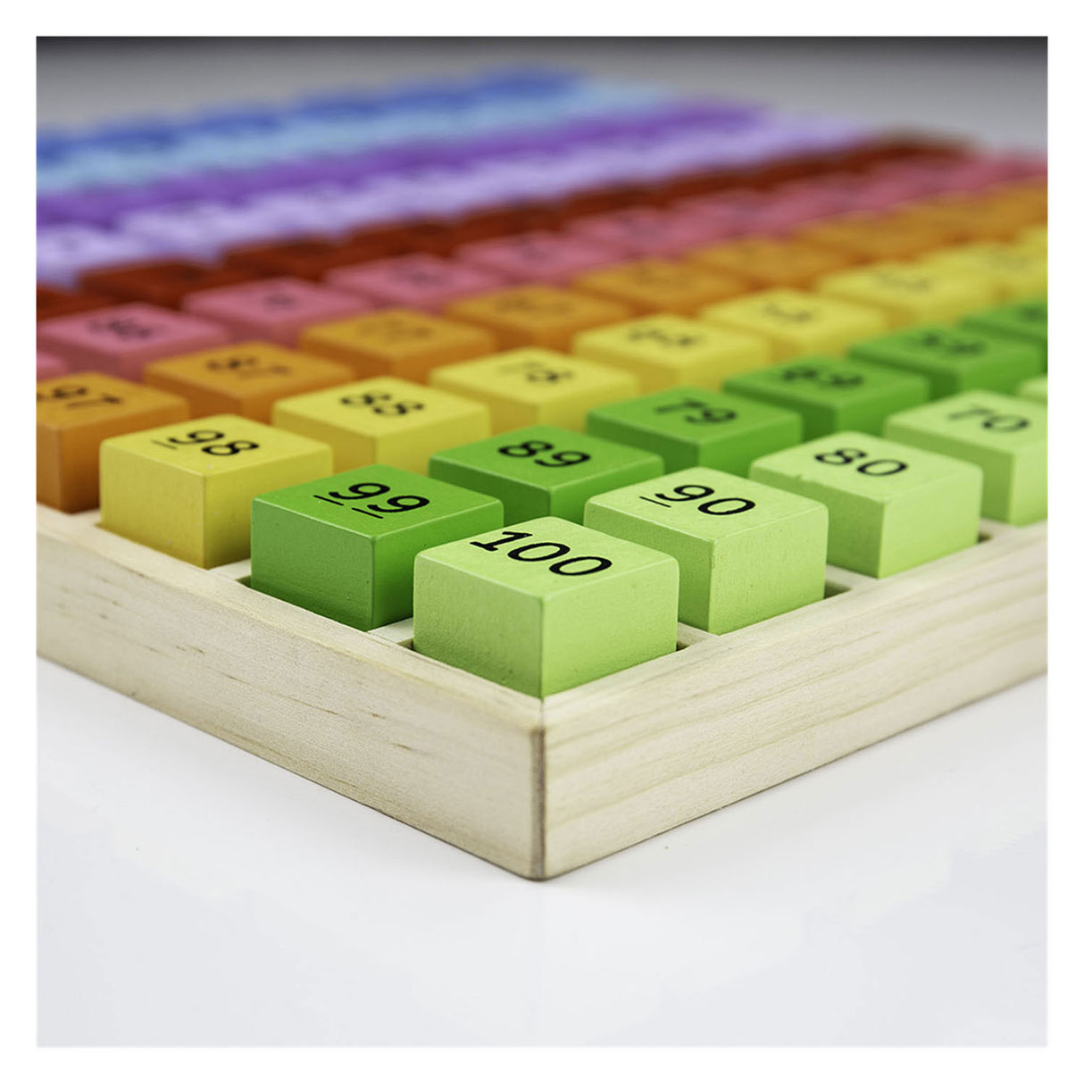 Blocs numérotés en bois Bigjigs dans un plateau à compartiments, 100 pcs.
