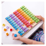 Blocs numérotés en bois Bigjigs dans un plateau à compartiments, 100 pcs.