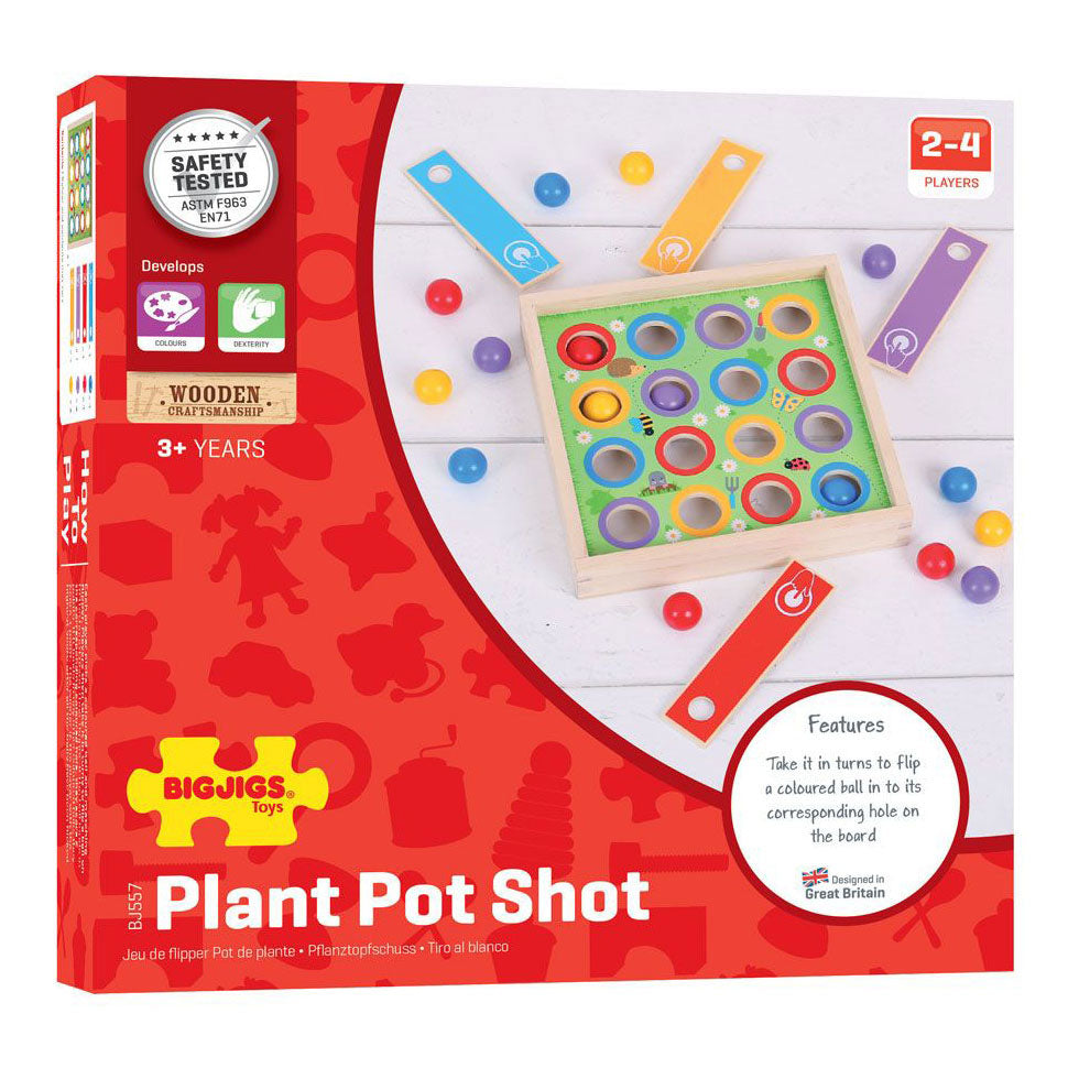 Bigjigs Toys - Tir en pot de plantes (viser, tirer et marquer)