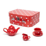 Service à thé en porcelaine Bigjigs dans un coffret de rangement, 12 pièces.