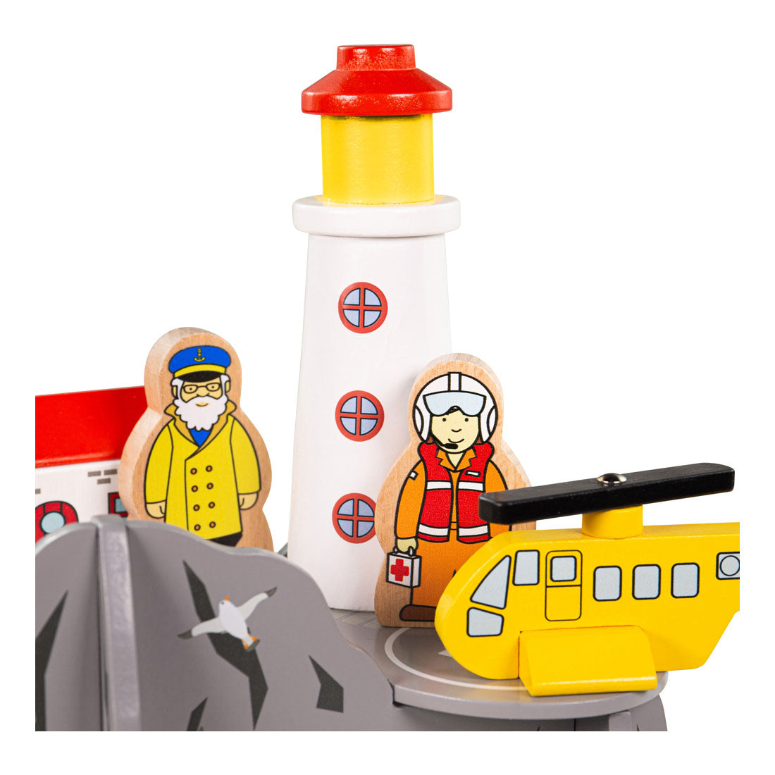 Bigjigs Wooden Rails Lighthouse 4-Way Tunnel