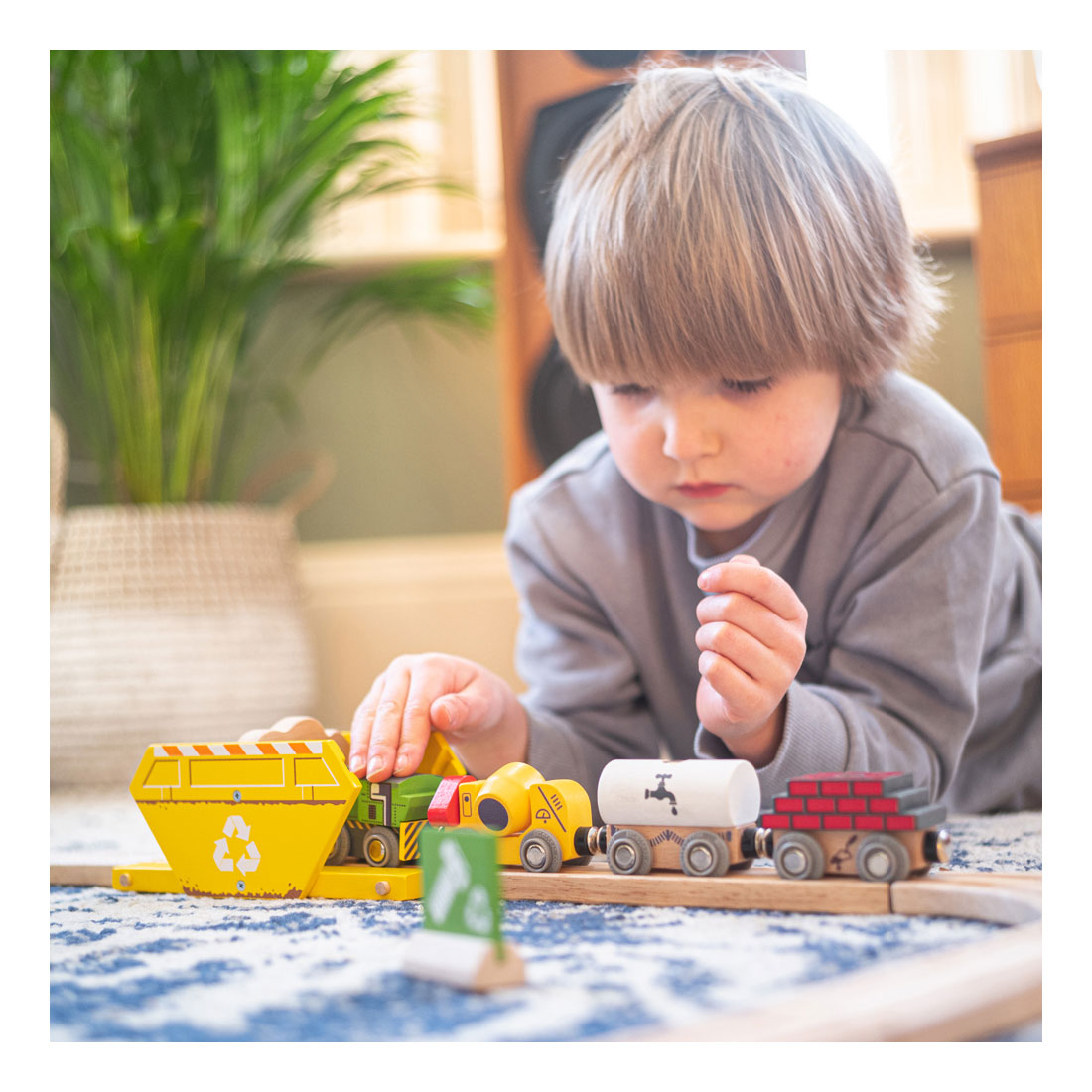 Construction de train en bois Bigjigs avec chargement