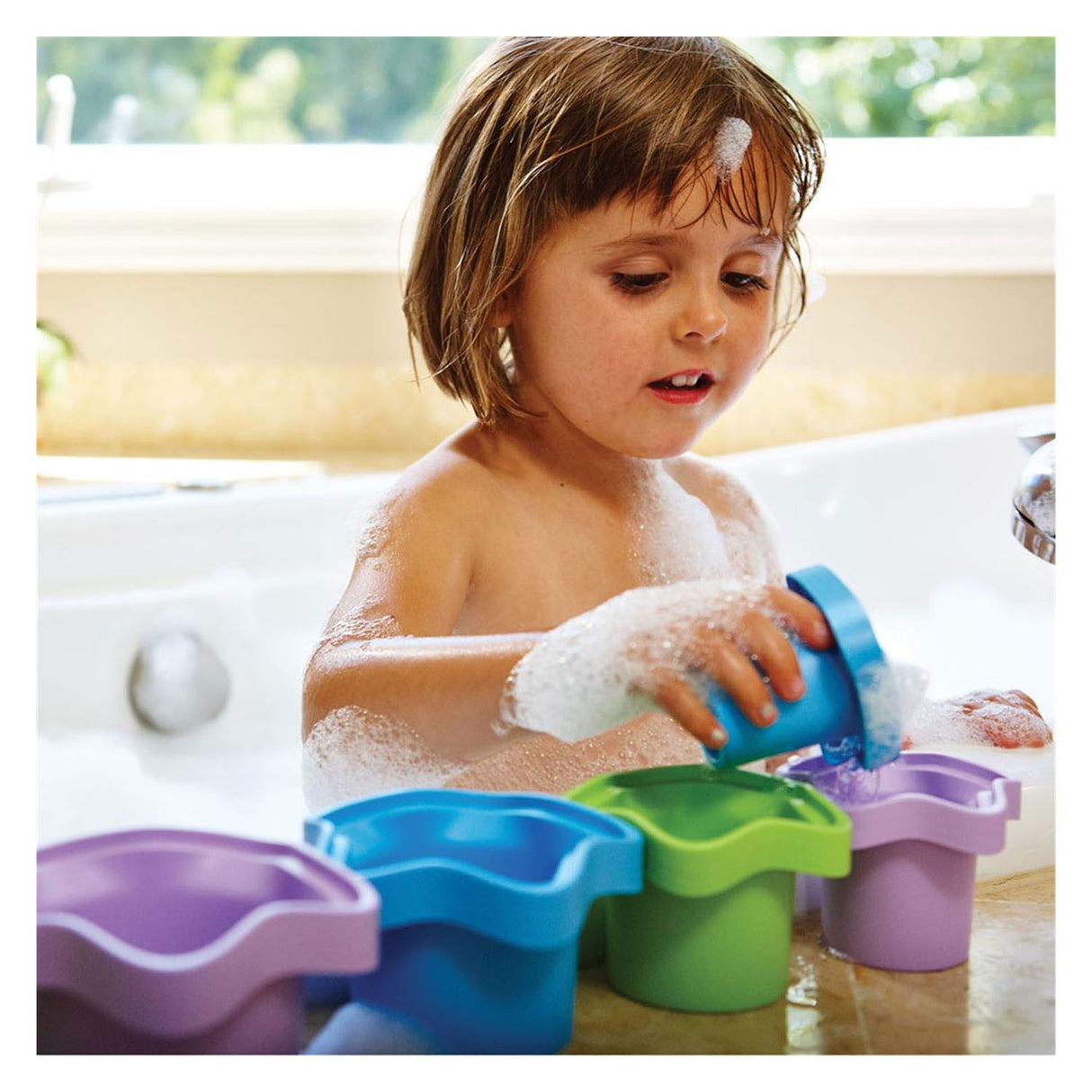 Gobelets empilables jouets verts - étoiles