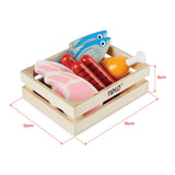 Tidlo nourriture de jeu en bois viande et poisson en boîte, 8 pièces.