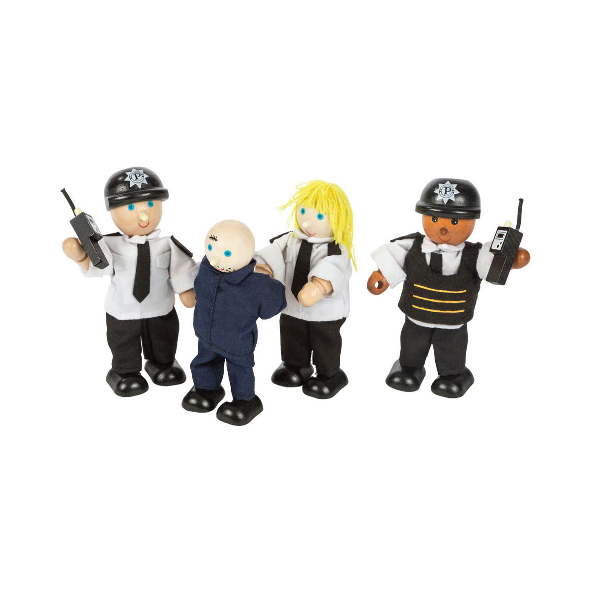 Tidlo Wood Dollhouse Dolls Police and Crook, 4: a.