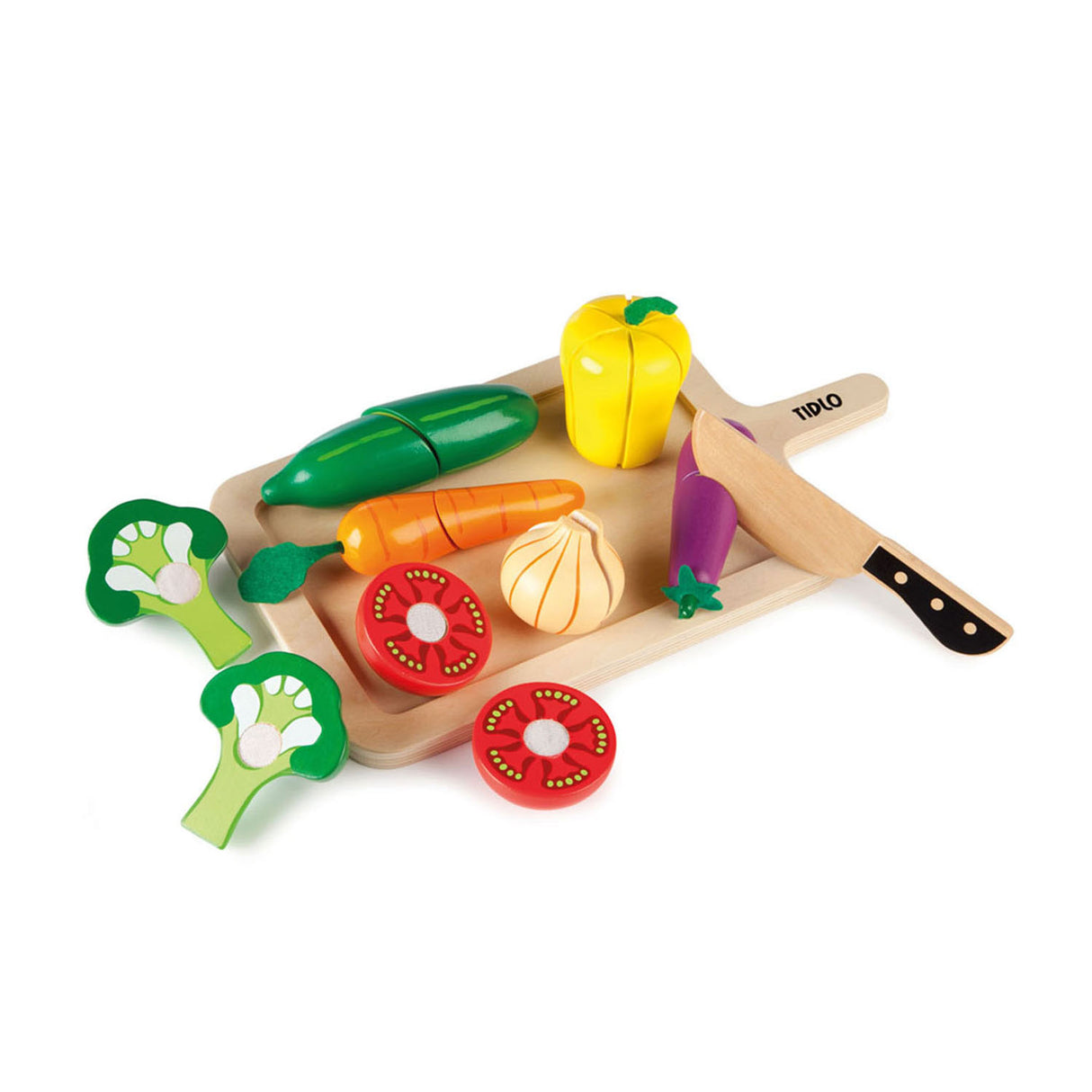 Tidlo Wooden Cusinet Vegetables Play Set, 20dlg.