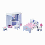 Tidlo Wooden Dollhouse Furniture Bedroom, 6dlg.