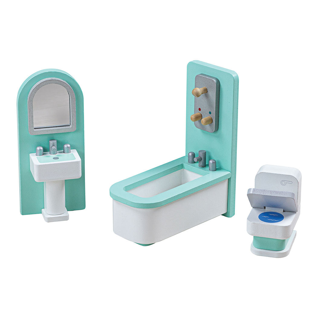 Tidlo Wooden Dollhouse Furniture Bathroom, 3dlg.