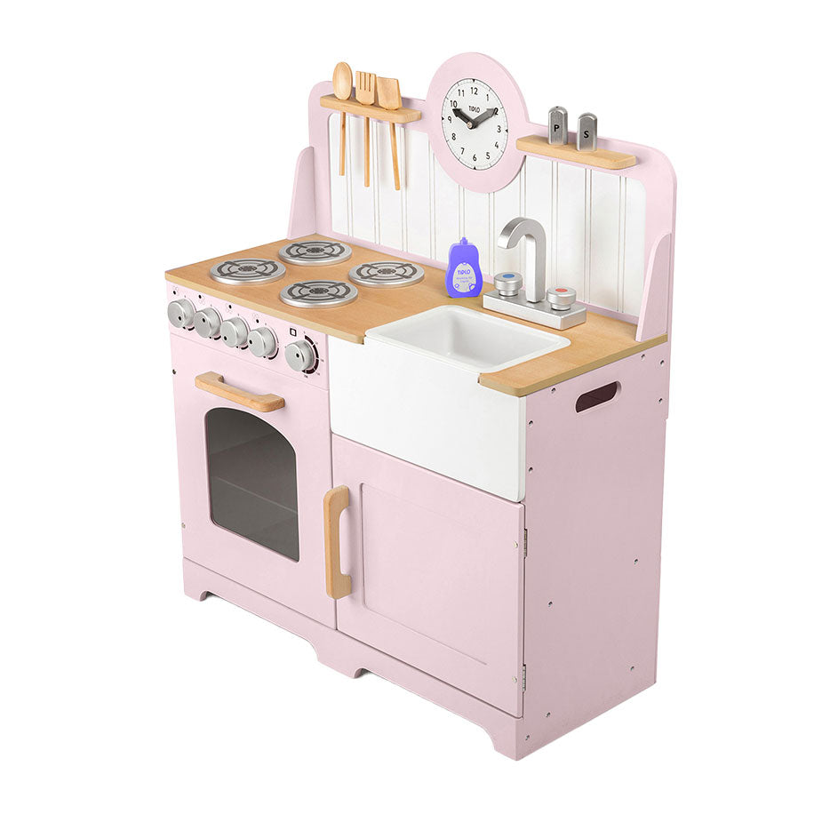 Tidlo wooden play kitchen rural pink, 7dlg.