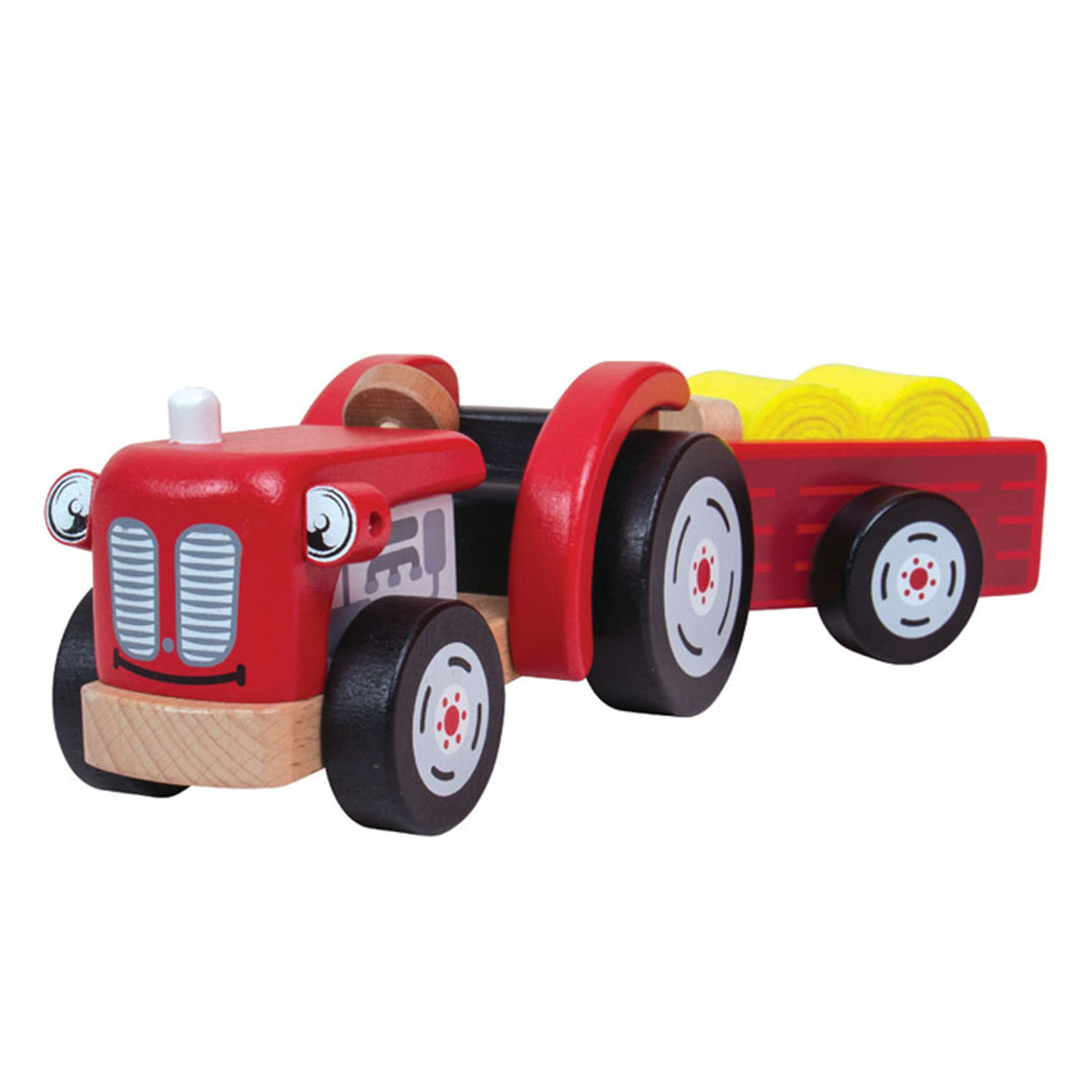 Tidlo wooden tractor with trailer