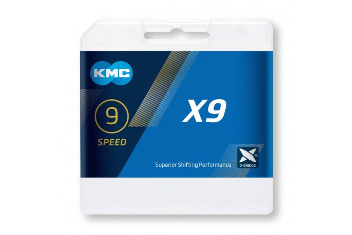 KMC Bicycle Chain X9 Silver 114 Liens