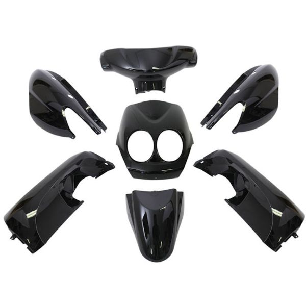 Jeu de plaques de bordure 9 pièces pour Yamaha Neos - année 2008 - 2011 - modèle 2 et 4 temps - noir métallisé