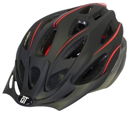 Qtcychectech Fahrradhelm Unisex matt schwarz rote Größe m