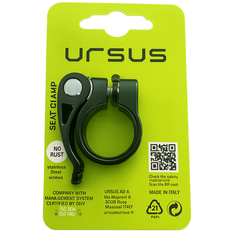 Pince de stylo de siège URSUS 25.7ø avec levier noir sur le menu