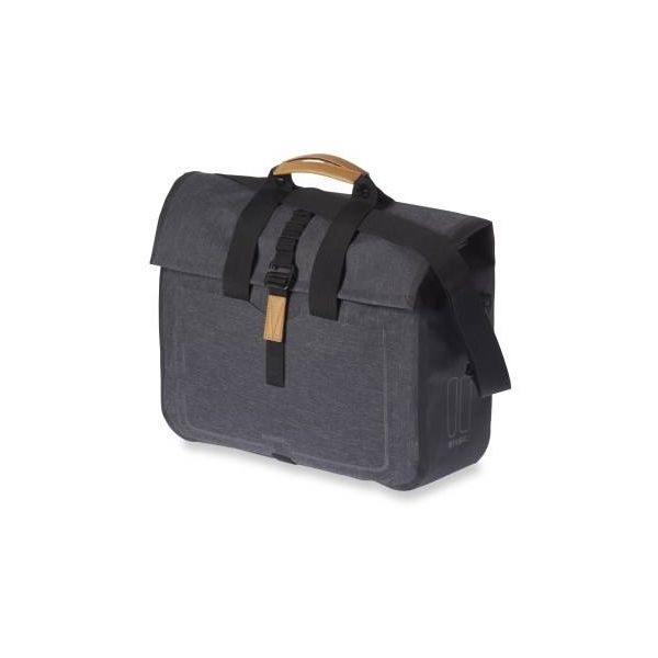 Basil Urban Dry Business Bag - Sac à bicycle imperméable, capacité de 20L, mêlée au charbon de bois