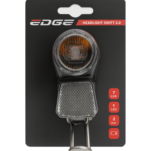 Phare Edge Swift 2.0 - 1 LED avec réflexion - incl. piles (emballées sur carte)