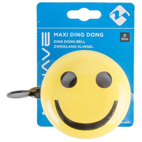 Sonnette de vélo M-wave ding-dong ø80mm - smiley jaune