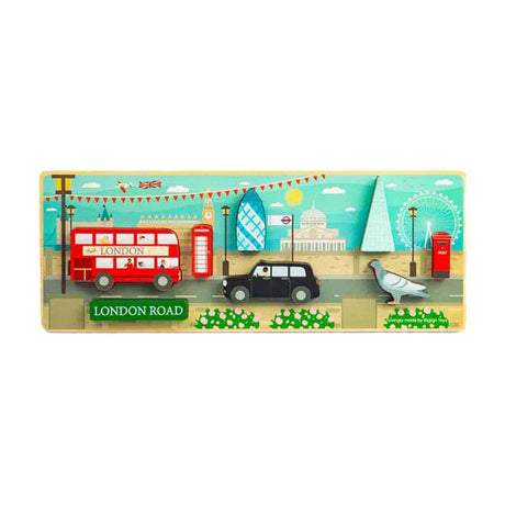Bigjigs gros puzzle en bois de Londres, 8 pcs.