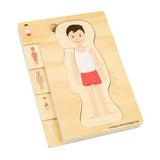 Puzzle d'anatomie en bois Bigjigs - garçon, 26 pcs.