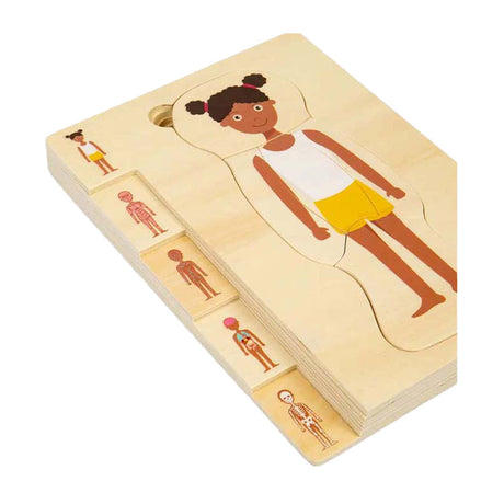 Puzzle d'anatomie en bois Bigjigs - fille, 26 pcs.