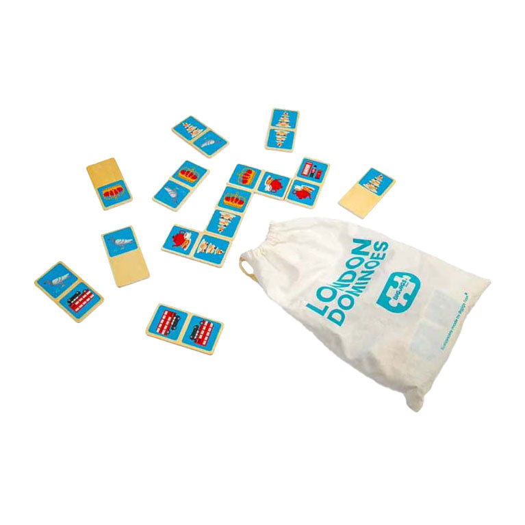 Jeu de dominos Londres en bois Bigjigs, 28 pièces.