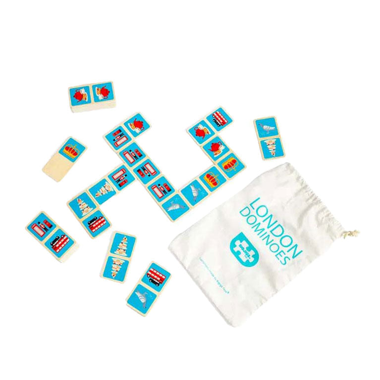 Jeu de dominos Londres en bois Bigjigs, 28 pièces.