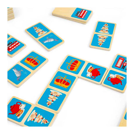 Jeu de dominos Londres en bois Bigjigs, 28 pièces.