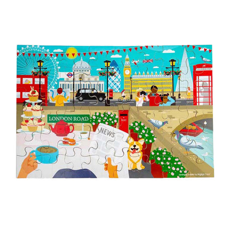 Puzzle en bois Bigjigs au sol de la ville de Londres, 48 ​​pcs.
