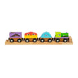 Bigjigs monster train bjt610 - train jouet en bois avec 3 wagons