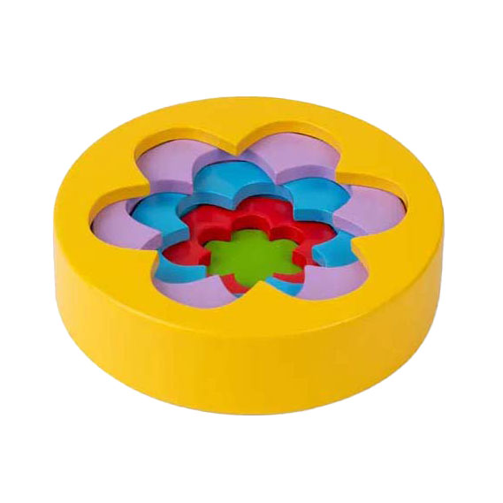 Tour de fleurs en bois Bigjigs, 5 pcs.