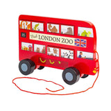 Figurine à tirer en bois pour bus de Londres Bigjigs