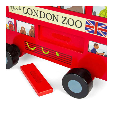 Figurine à tirer en bois pour bus de Londres Bigjigs