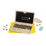 Ensemble d'ordinateur portable jouet en bois Bigjigs, 95 pièces.