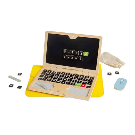 Ensemble d'ordinateur portable jouet en bois Bigjigs, 95 pièces.