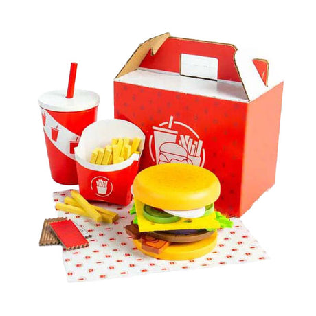 Ensemble burger et frites en bois Bigjigs, 48 ​​pièces.