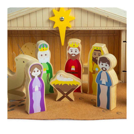 Crèche en bois Bigjigs, 13 pièces.
