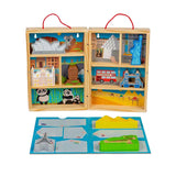Ensemble de jeu de voyage en bois Bigjigs, 10 pièces.