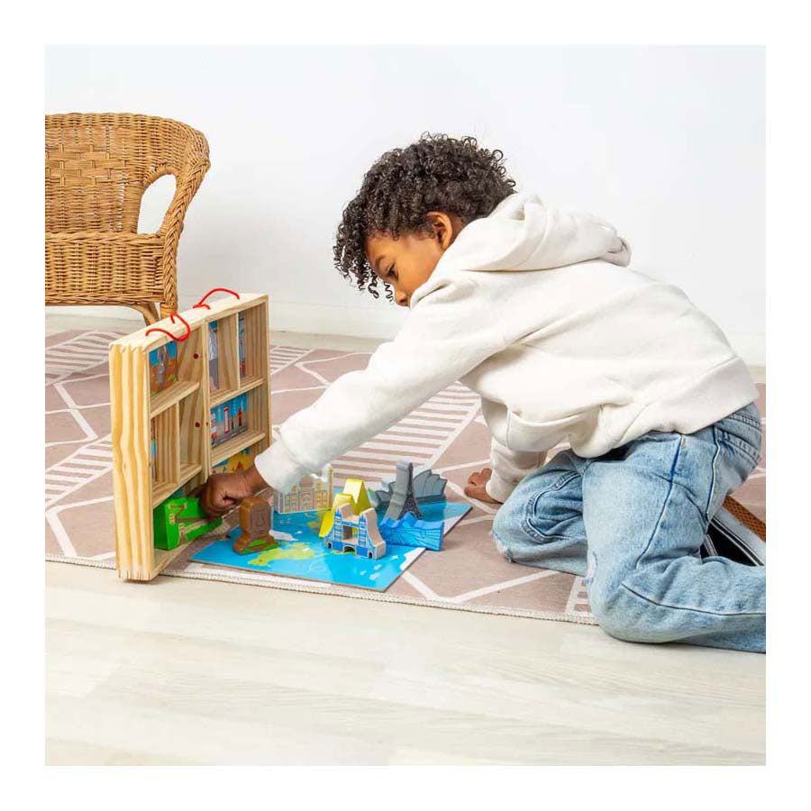Ensemble de jeu de voyage en bois Bigjigs, 10 pièces.