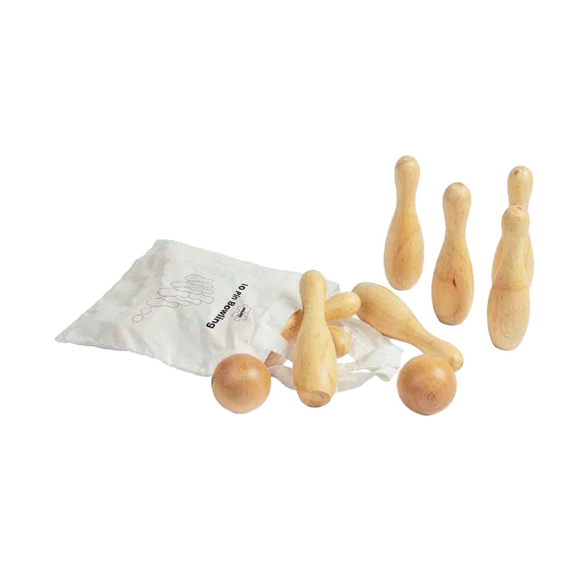 Jeu de quilles en bois Bigjigs, 12 pièces.