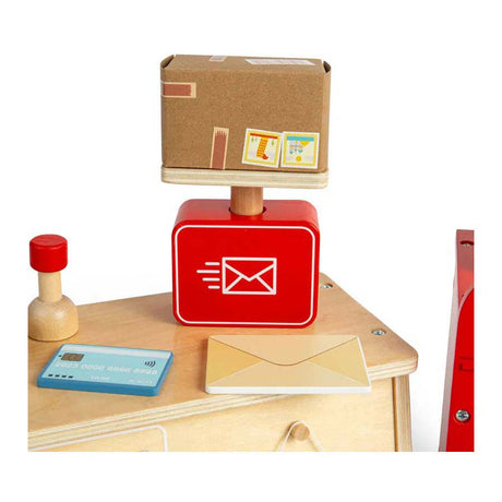 Ensemble de jeu de bureau de poste en bois Bigjigs, 19 pièces.