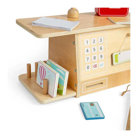 Ensemble de jeu de bureau de poste en bois Bigjigs, 19 pièces.