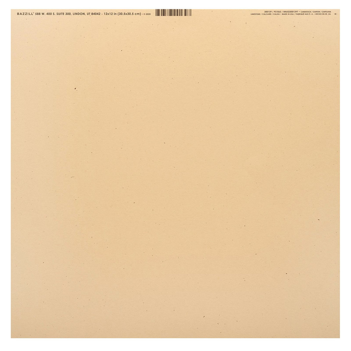 Bazzill • papier cartonné moucheté 30,5x30,5cm calcaire