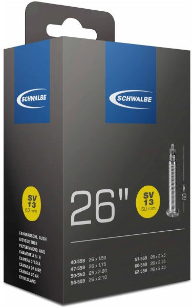 Tube intérieur de Schwalbe SV13 26 pouces 40 62-559 SV 60 mm Extrans