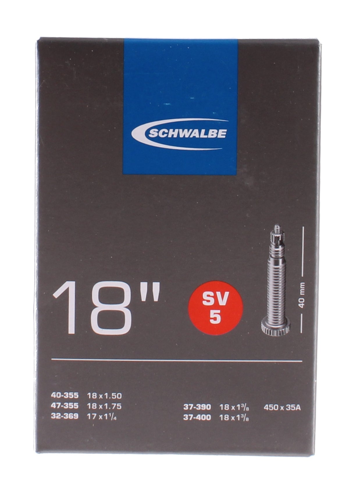 Schwalbe Inner Tube SV5 18 palcev 37 47-355-400 SV 40 mm