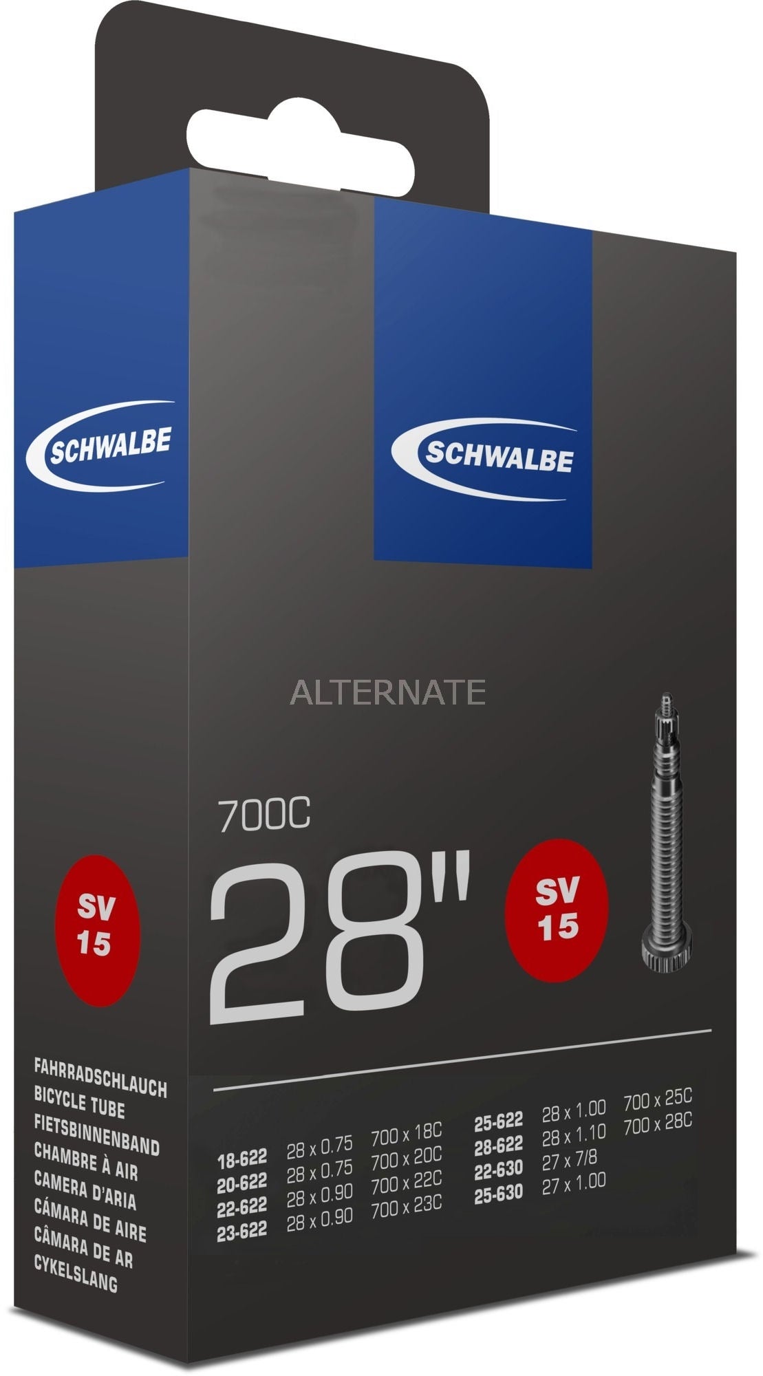 Schwalbe inre rör 27 28 x 0,75 1,10 (18 28-622 630) FV 50 mm