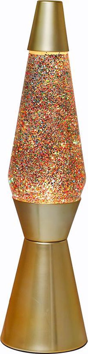 Lampe à lave Paillettes Dorées, 40cm