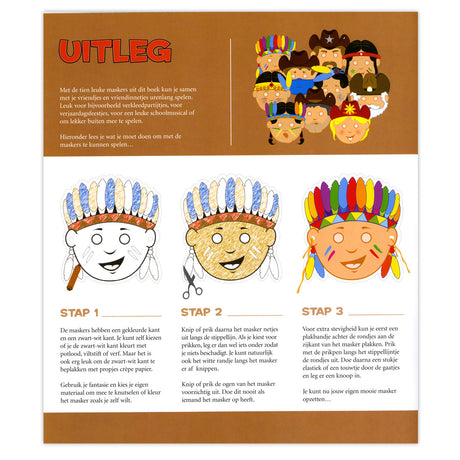 Masques de la maison centrale du livre : cowboys et indiens