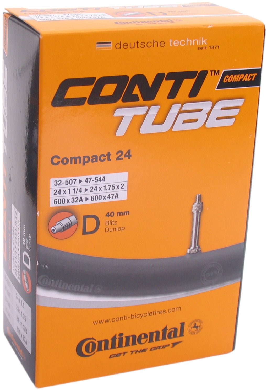 Continental Inner Tube DV9 Compact 24 tommer 32 47-507-544 DV 40 mm